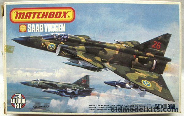 Matchbox 1/72 Saab JA-37 Viggen (Jaktviggen), PK119 plastic model kit